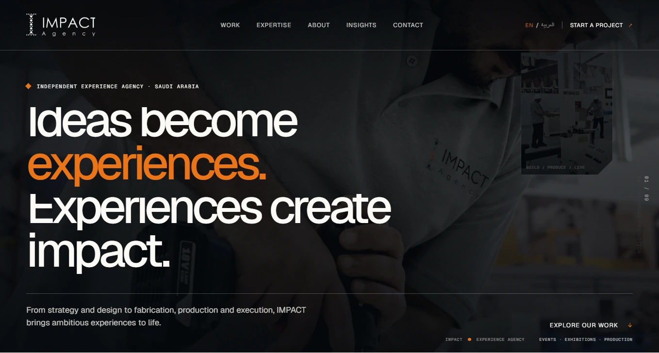 Impact Agency website design