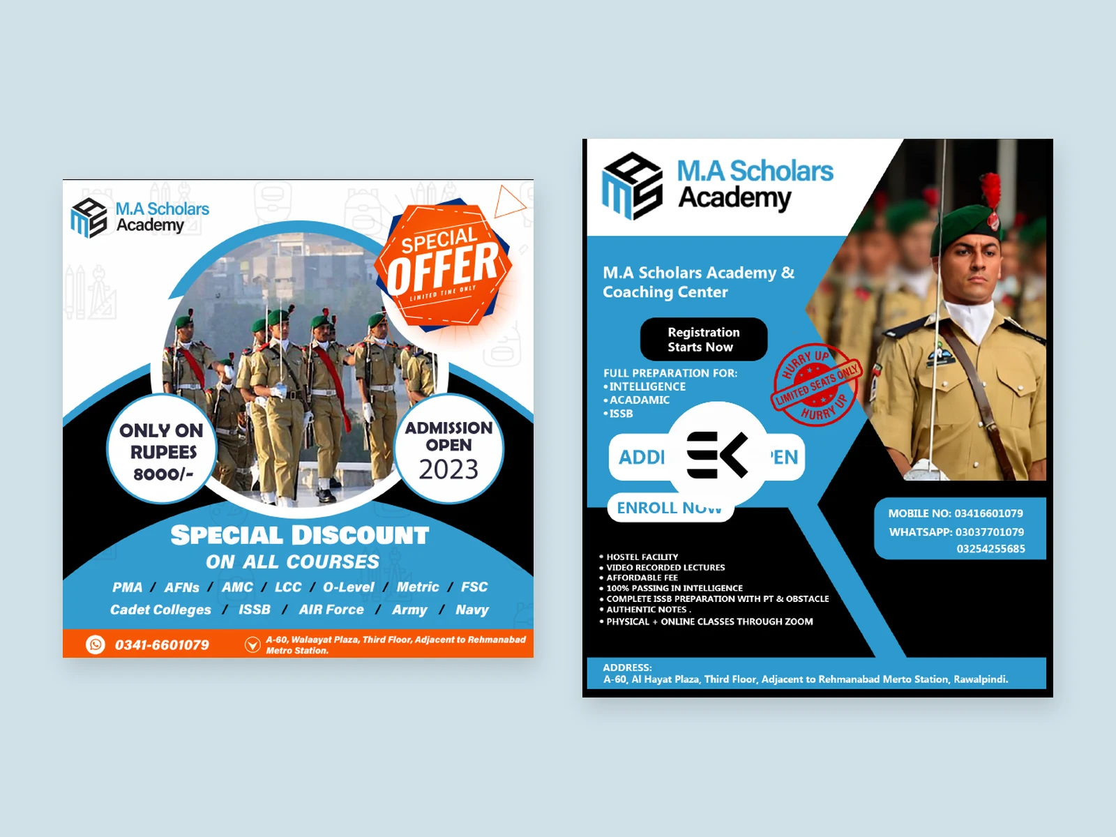 MA Scholars Academy — الهوية والشعارات · التصاميم الاجتماعية