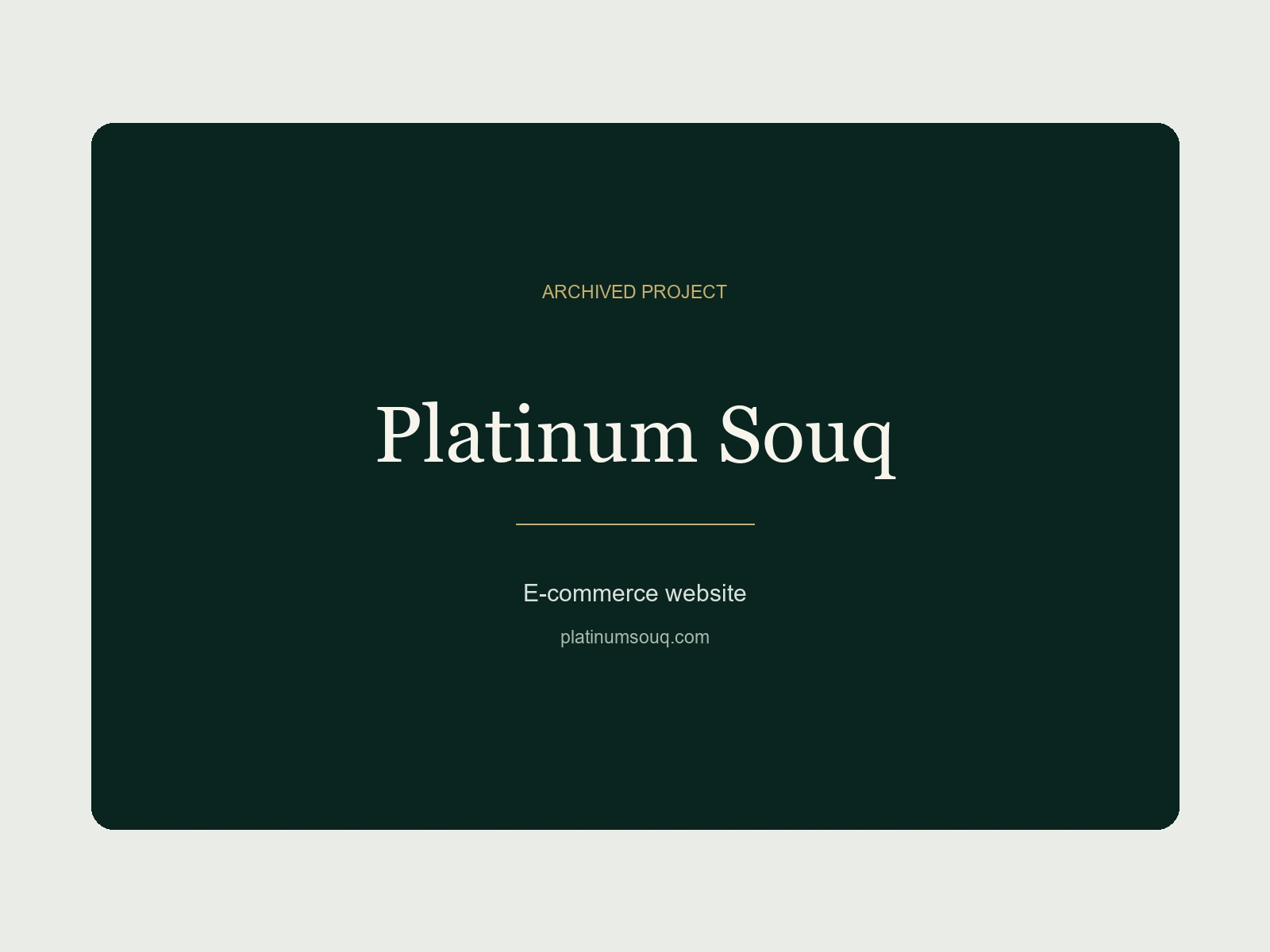 Platinum Souq — Websites
